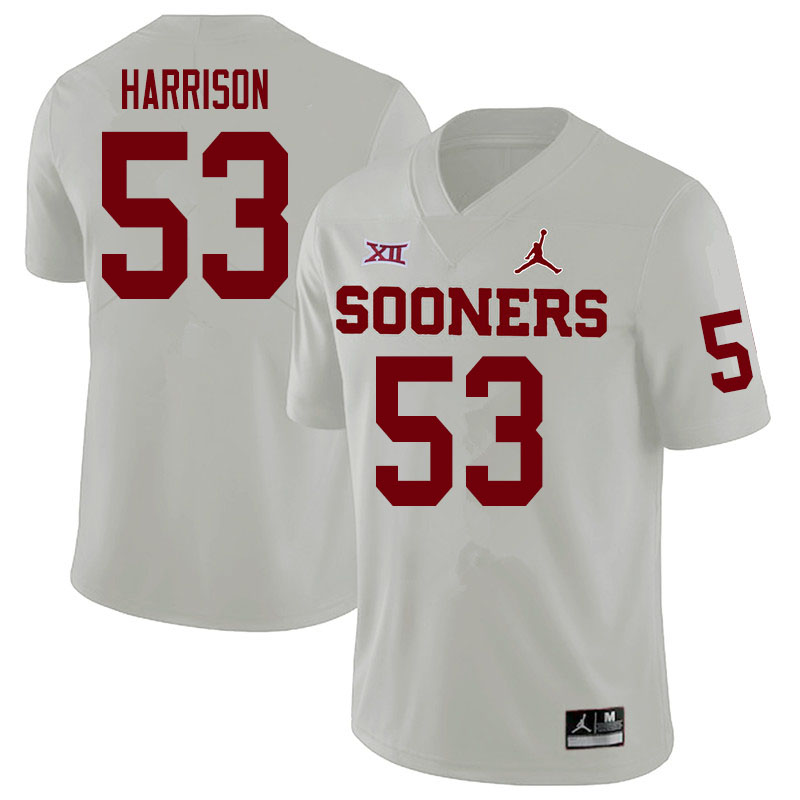 Oklahoma Sooners #53 Anton Harrison College Football Jerseys Sale-White